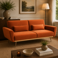 Hatton Burnt Orange Velvet Sofa Bed