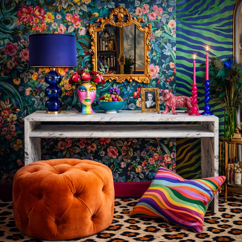 Raffles Calacatta Dressing Table Console Desk