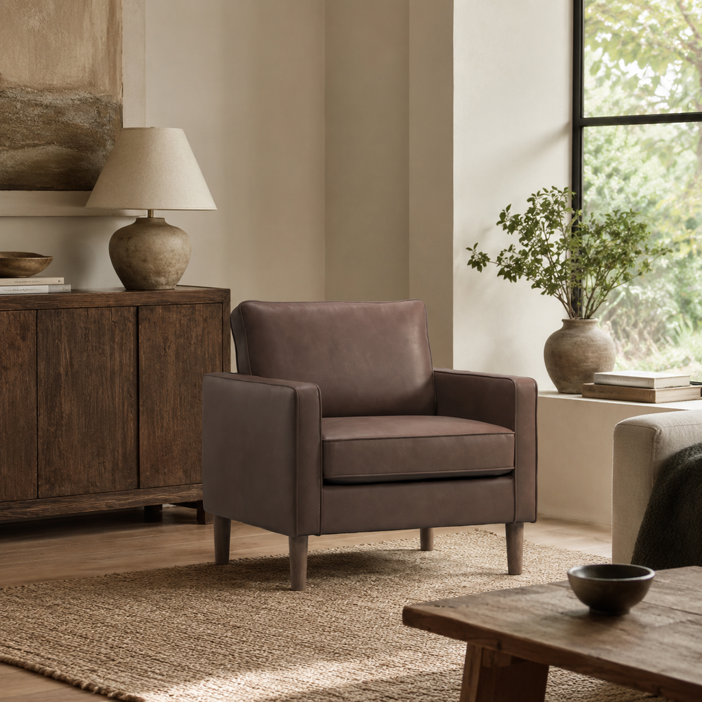 Model 46 - Armchair Faux Leather Brown