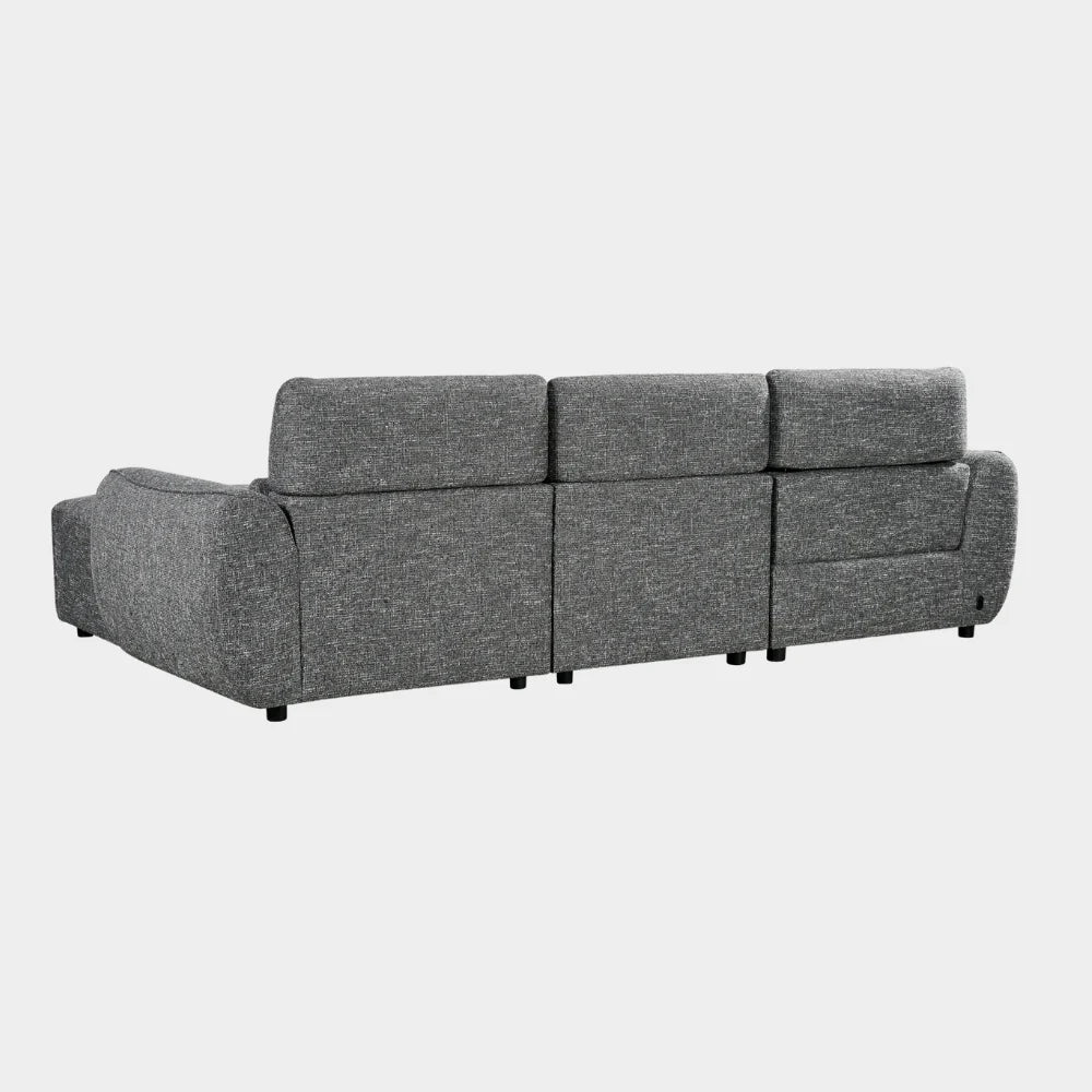 Turin Electric Recliner Sofa Charcoal Left Hand Corner