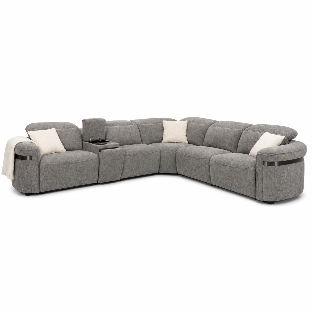 Bicester Electric Recliner Sofa Grey Large Corner
