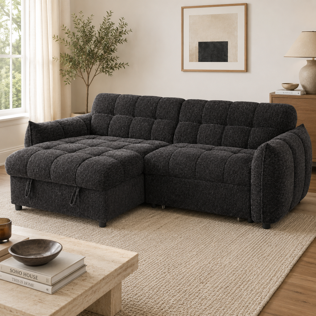 Florida Sofabed Black Universal Corner