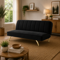 BURLINGTON SOFA BED BLACK VELVET / BRUSHED GOLD