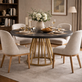 Bredon Dining Table Faux Dark Concrete Table
