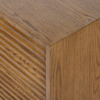 Evie Ribbed Walnut Bedside two Drawer