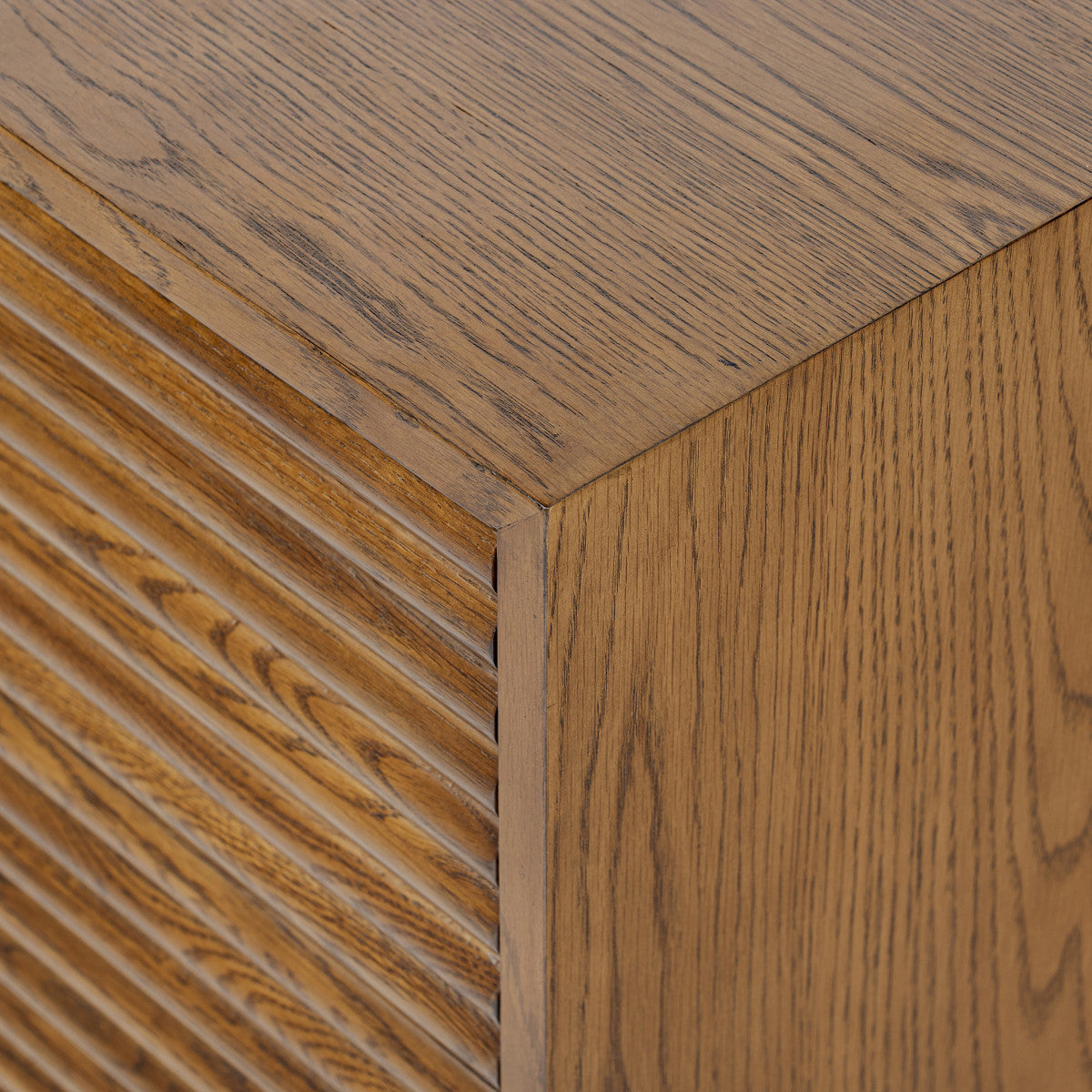 Evie Ribbed Walnut Bedside two Drawer