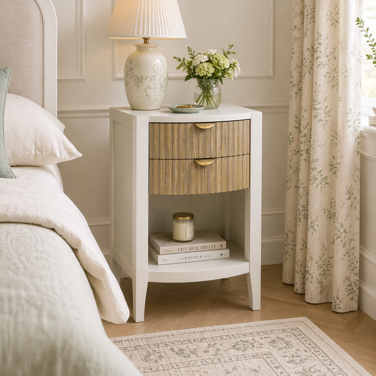 Abbeydale Soft Natural 2 Drawer Bedside Table
