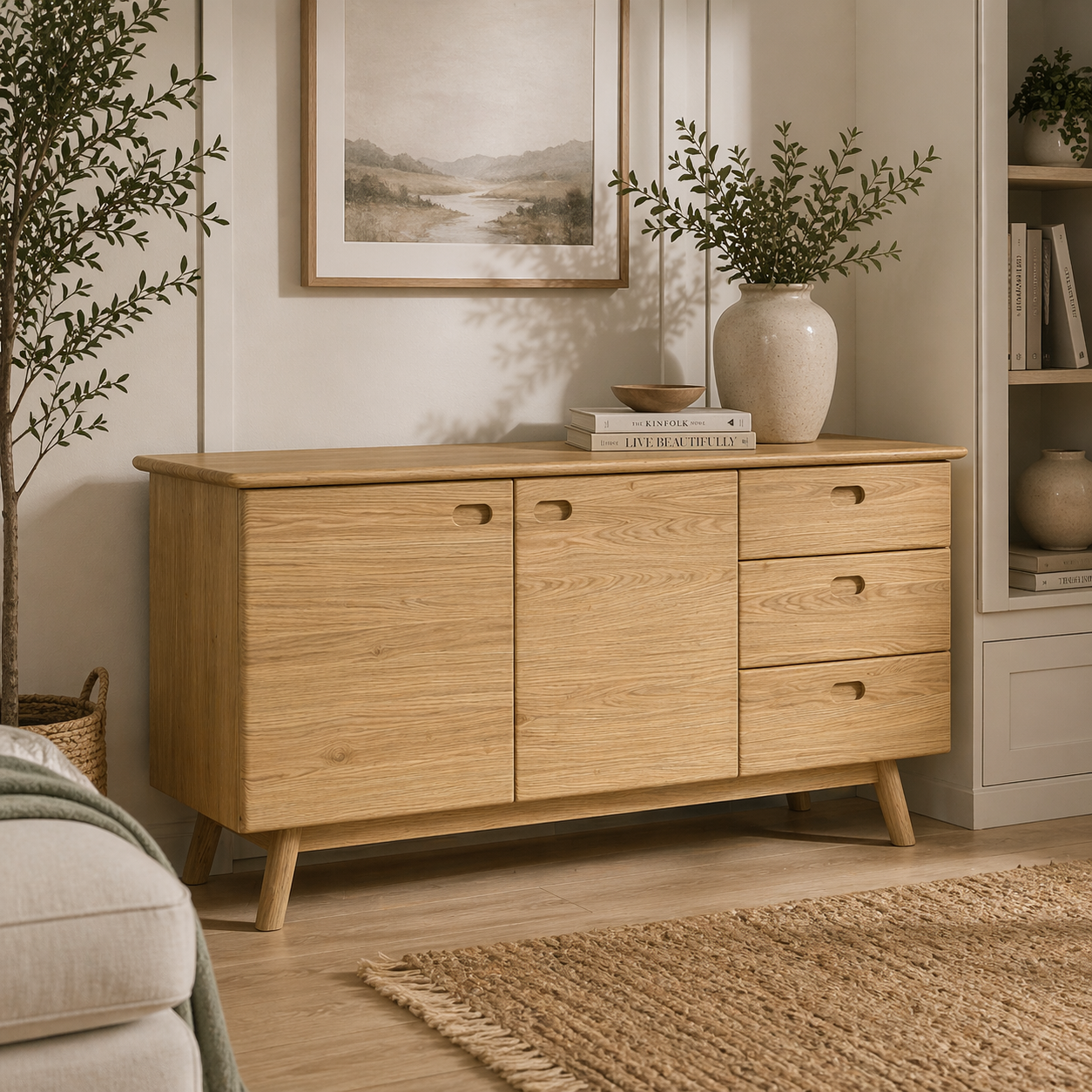Hazlemere Oak 2 Door 3 Drawer Sideboard