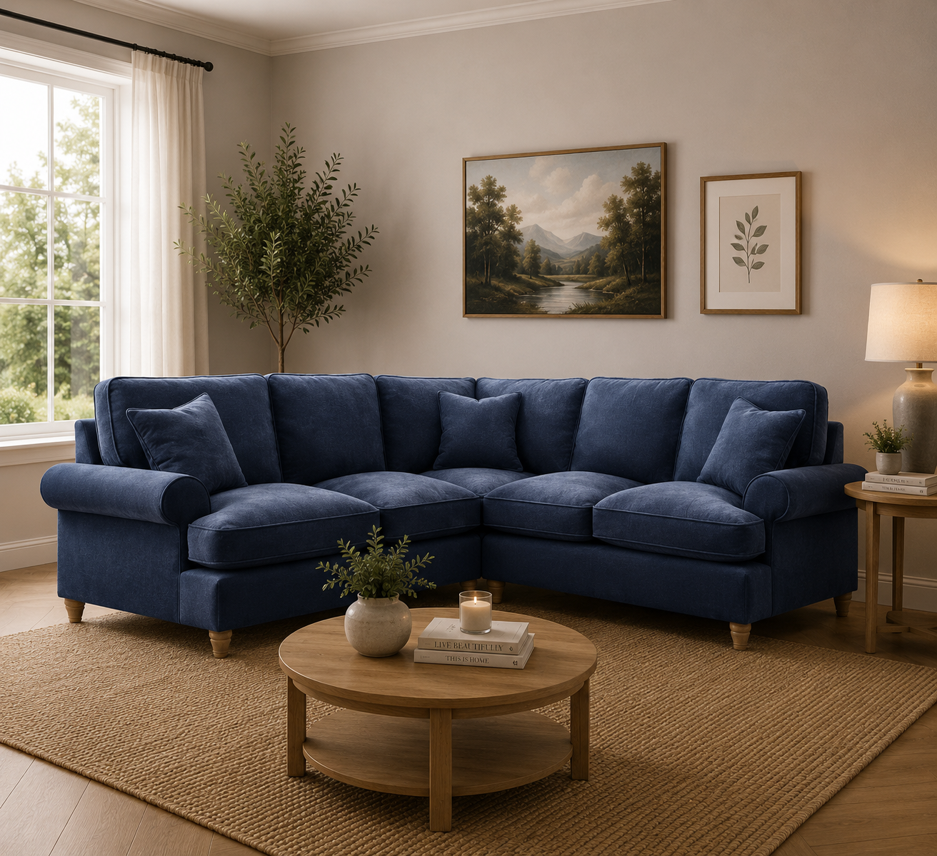 2 Corner 2 Manhattan Navy The Great Sofa Company | Victoria | Bromfield | Lola | Alfie | Mari | Longfellow | Duresta Style