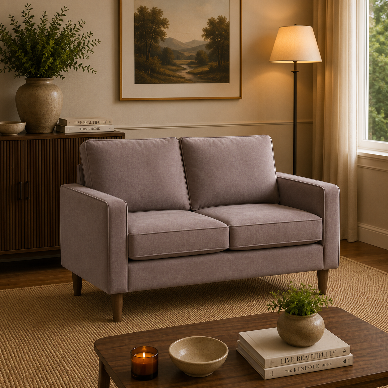 Model 46 - 2 Seater Sofa Faux Leather Grey