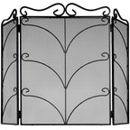 Heavy Large Black Ornate Fire Screen