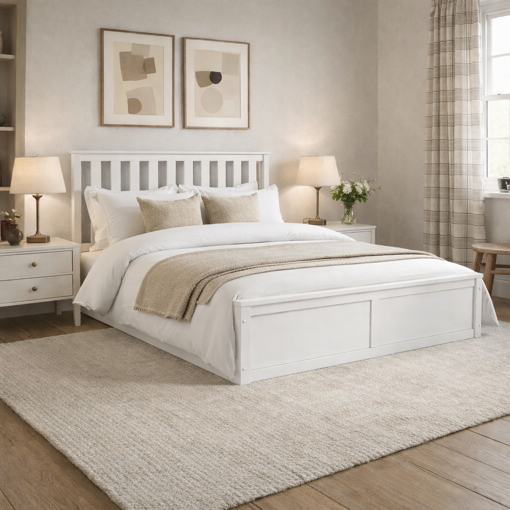 Oxford Double Bed White