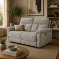 Klint Grez Lay-Z-Boy Style Fabric Power Recliner 3 Seater Sofa