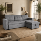 Omniya Sofabed Grey Universal Left Or Right Corner with Storage