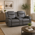 Galaxy Tech Power Reclining 2 Seater And Console Grey