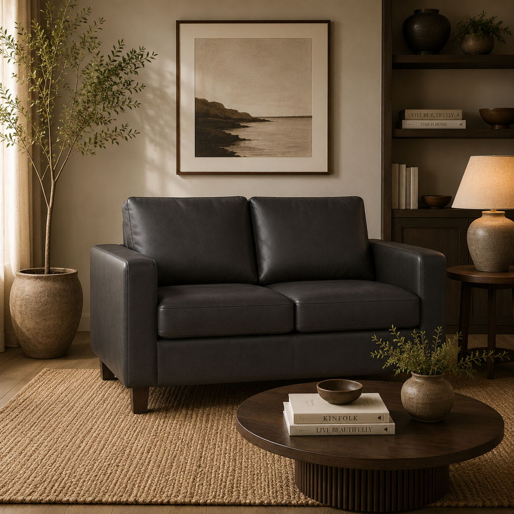 Model 28 - 2 Seater Sofa PU Black