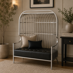 Eliza Two Seat Dome Cage Silver Sofa
