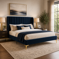 Athena Ink Velvet King Size Avery Bed