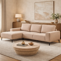 Toulon 3 Seat Natural Fabric Right Chaise Sofa