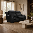 Boston Genuine Leather Electric Recliner Sofa Black 2 Seater
