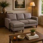 Model 46 - Reversible Chaise Sofa Faux Leather Grey