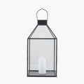 Antique Brass Metal and Glass Square Lantern