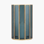 Brass Metal and Smoked Glass Panelled Hurricane
