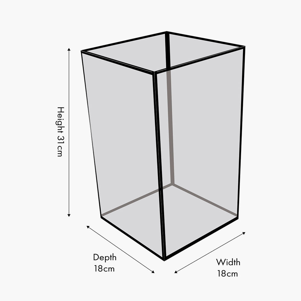 Brass Metal and Smoked Glass Panelled Square Hurricane Large