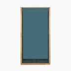 Brass Metal and Smoked Glass Panelled Square Hurricane Medium