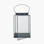 Black Metal and Glass Square Lantern Large