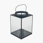 Black Metal and Glass Square Lantern Small