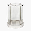Silver Metal and Clear Glass Rod Hurricane Large