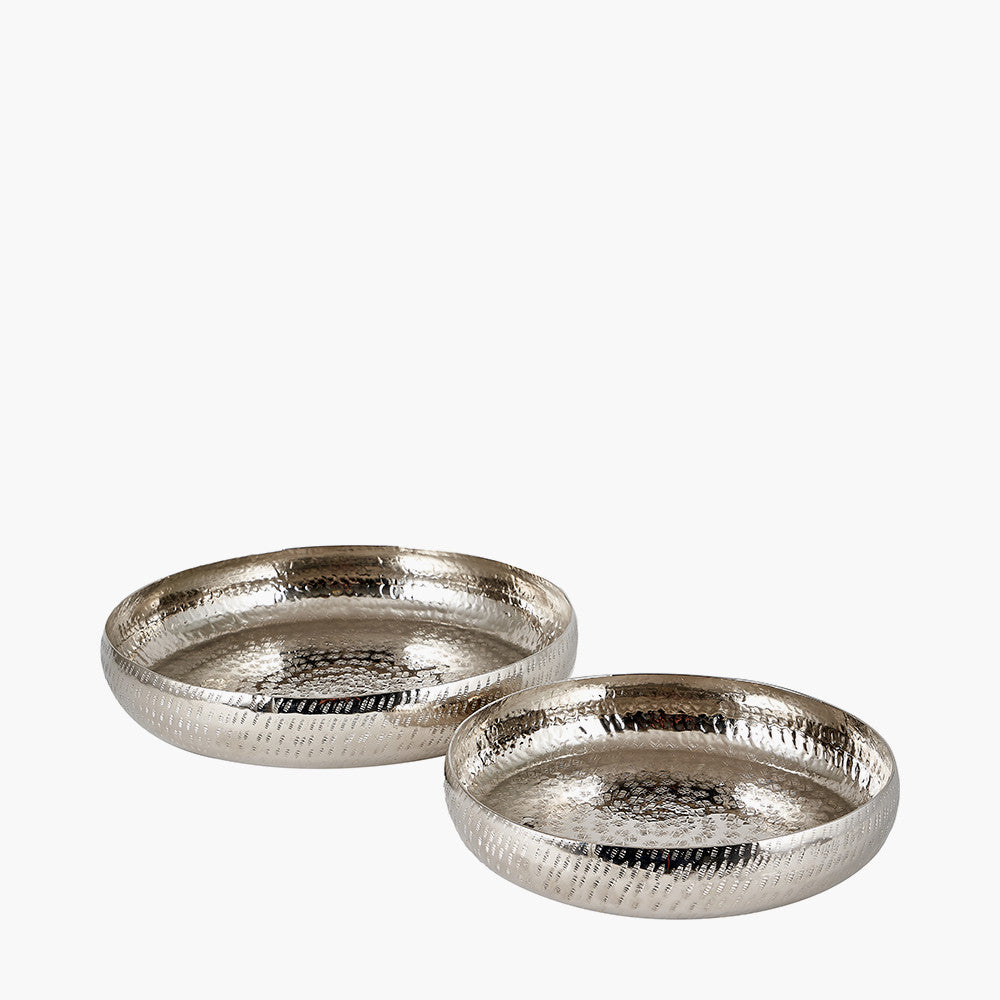 Silver Hammered Metal Bowls