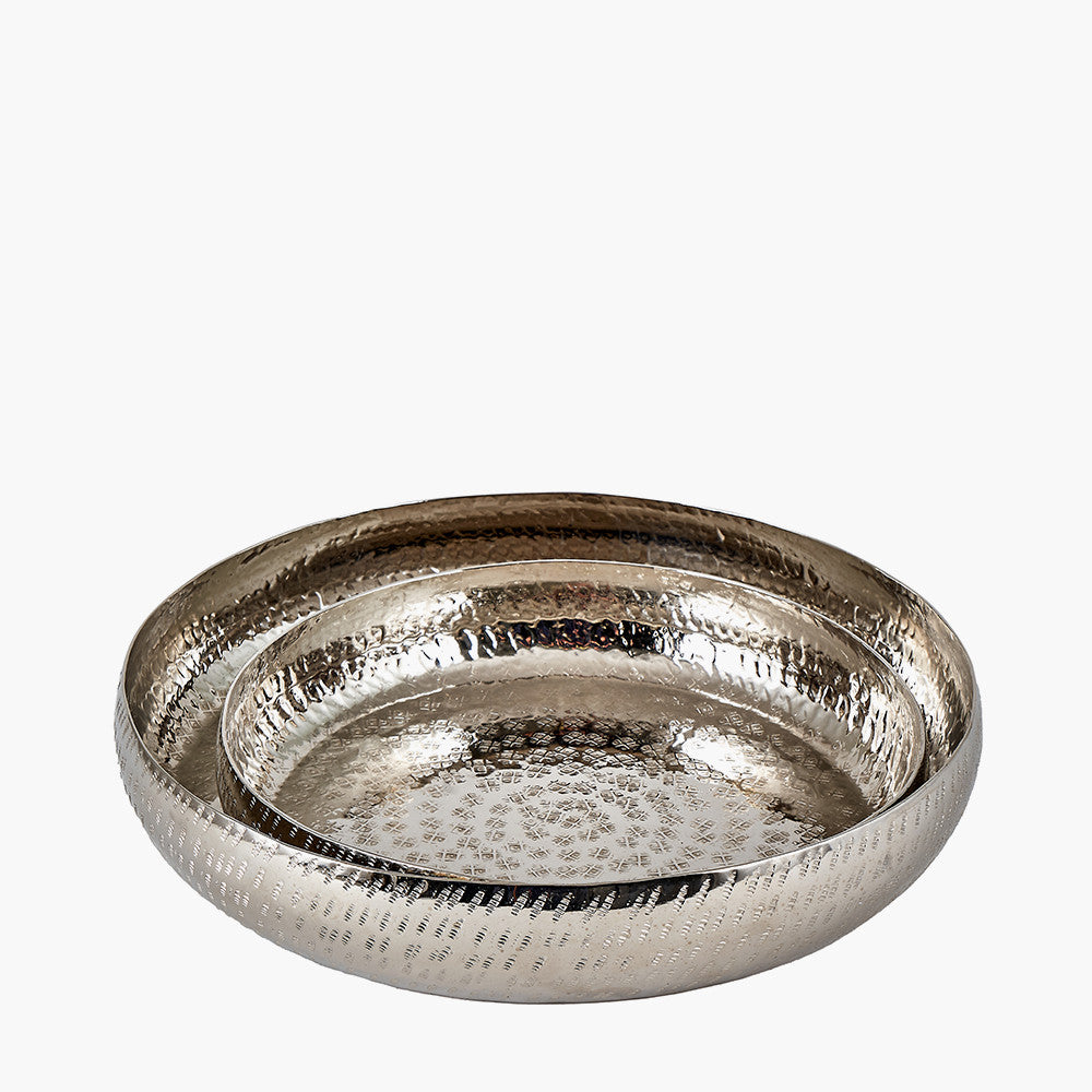 Silver Hammered Metal Bowls