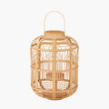 Natural Bamboo and Glass Lantern Large