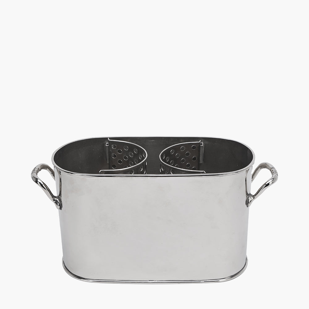 Silver Metal 2 Bottle Wine Holder