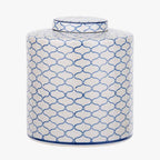 Demetri Grey and Blue Ceramic Lidded Ginger Jar