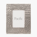 Antique Silver Metal Croc Print 5 x 7" Photo Frame
