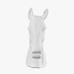 White Metal Horse Head Ornament