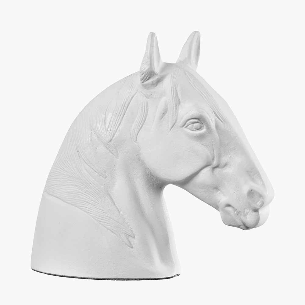 White Metal Horse Head Ornament