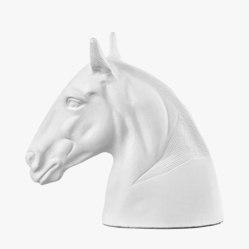 White Metal Horse Head Ornament