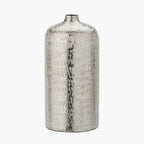 Silver Metal Hammered Vase Tall