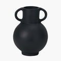 Black Metal Vase with Handles