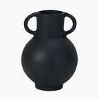 Black Metal Vase with Handles