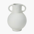White Metal Vase with Handles
