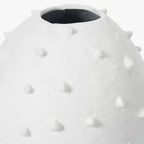 White Metal Vase with Bobbles