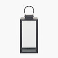 Black Stainless Steel and Glass Large Rectangular Lantern
