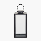 Black Stainless Steel and Glass Large Rectangular Lantern