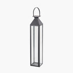 Black Stainless Steel and Glass Large Tall Lantern
