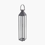 Black Stainless Steel and Glass Large Tall Lantern